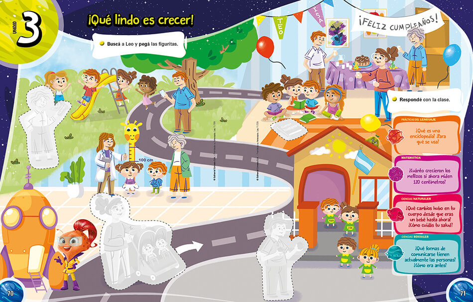 Muestra Doble Apertura de unidad: Unidad 3, páginas 70-71