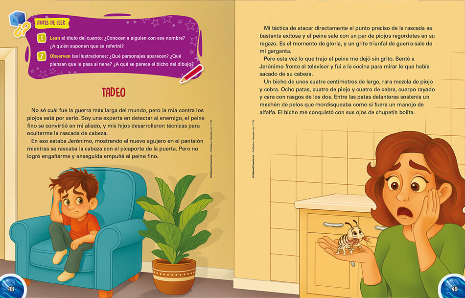 Muestra Doble Texto literario: Unidad 2, páginas 48-49