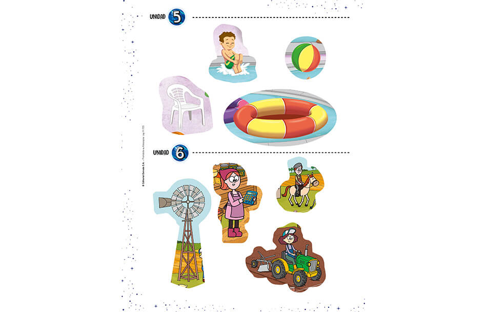 Muestra Plancha de stickers: Unidad 5 y 6